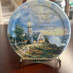 Thomas Kinkade “a light in the storm”part of Have Faith series 2001